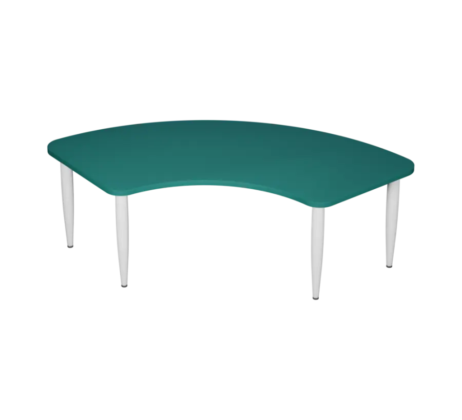 PLAYFORM 28 modulární hravé stoly, výška 520 mm, kovová podnož bílá, deska 25 mm, jezerní modrá